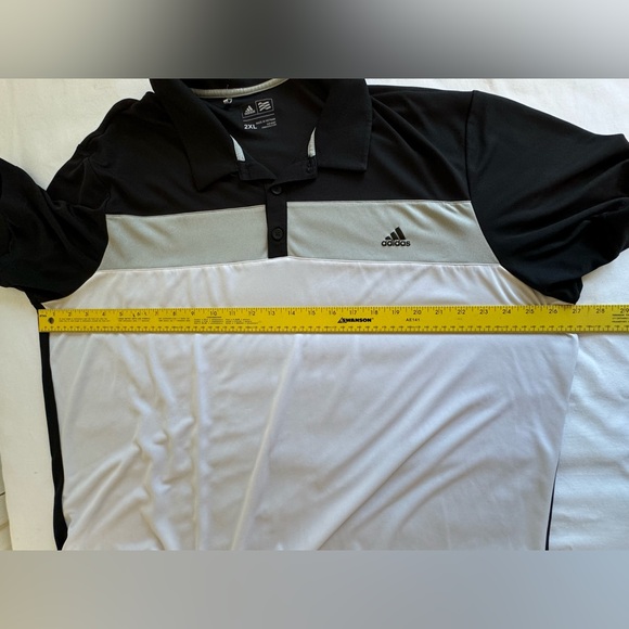 Adidas Black/White/Gray Color Block S/S Polo Men's 2XL - Picture 5 of 7